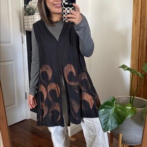 CHRZASZCZ by Maria Wojtowicz 100% linen Sleveless long Tunic. S/M